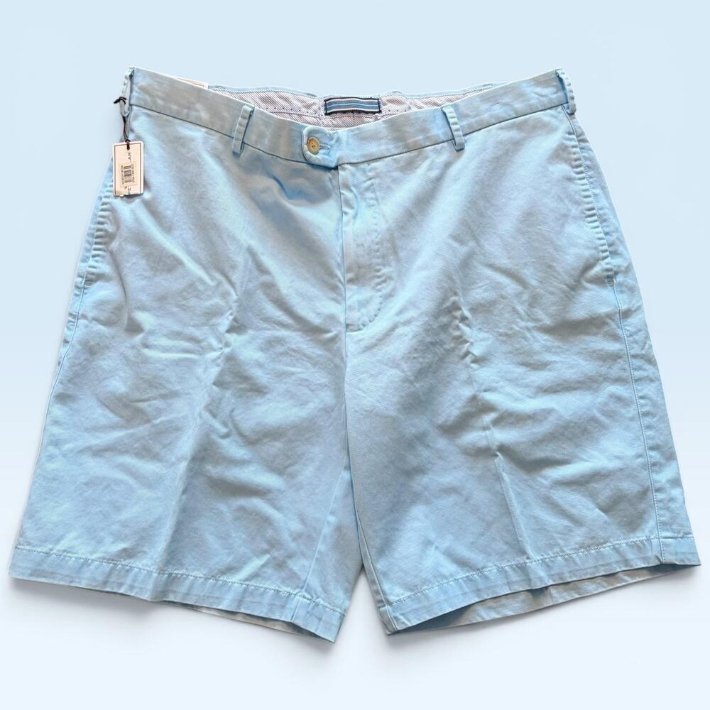 Peter Millar Shorts Mens 38 Blue Cotton Chino Flat Front Golf Casual 10 Inseam